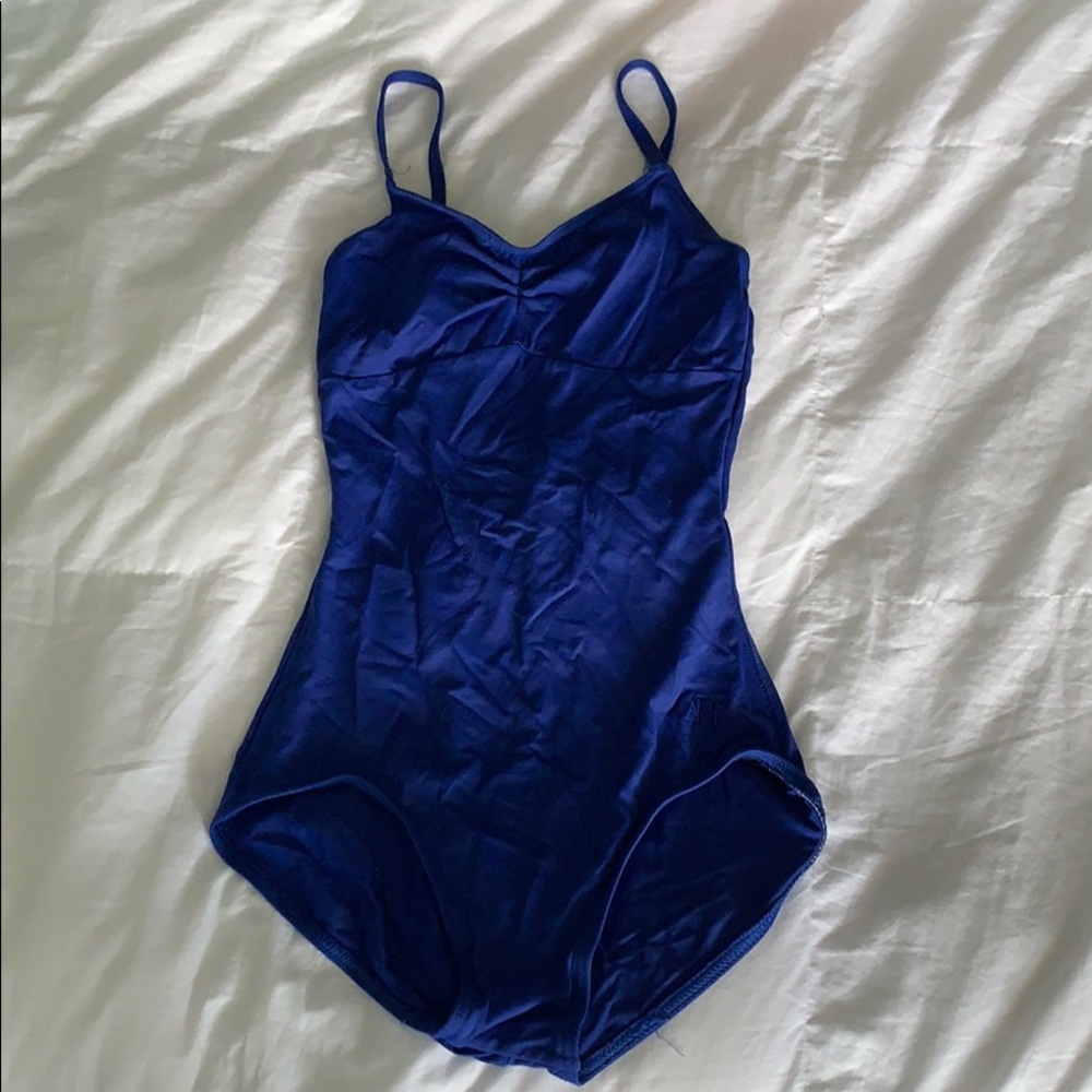 Small blue spaghetti strap Capezio leotard